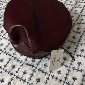 Windsor Burgundy Leather Hat